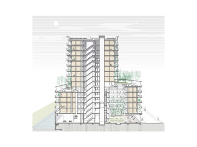Perspective Section_Bajeskwartier De Vrijheid_Atelier Kempe Thill